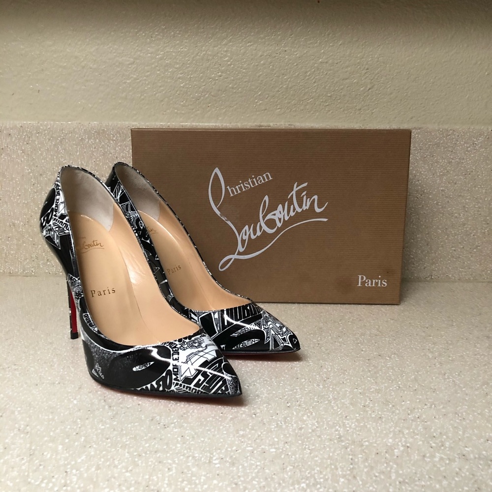 Christian Louboutin Graphic Black and White Heels
